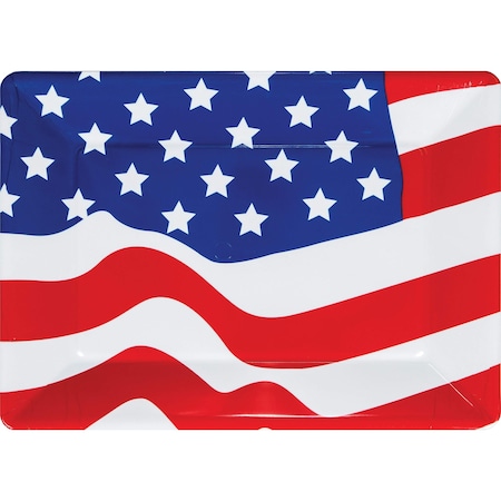 Creative Converting Flag Plastic Serving Tray, 14"x10", 12PK 054402